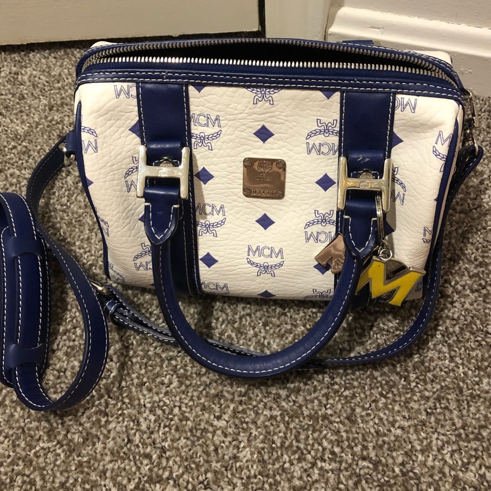 Mcm white visetos bag